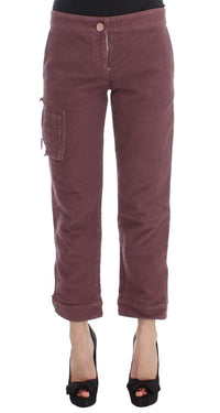 Thumbnail for Chic Bordeaux Capri Cropped Cargo Pants