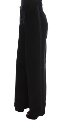 Thumbnail for Chic Black Wide Leg Silk Blend Jeans