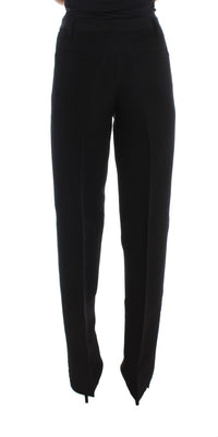 Thumbnail for Chic Black Wide Leg Silk Blend Jeans