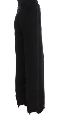 Thumbnail for Chic Black Wide Leg Silk Blend Jeans