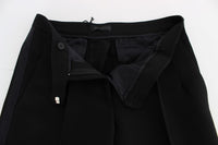 Thumbnail for Chic Black Wide Leg Silk Blend Jeans