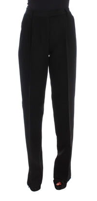 Thumbnail for Chic Black Wide Leg Silk Blend Jeans