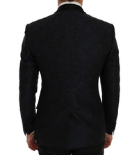 Thumbnail for Elegant Blue & Black Slim Fit Suit Ensemble