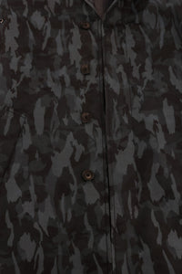 Thumbnail for Blue Camouflage Trench Coat Elegance