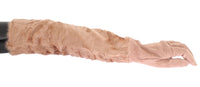 Thumbnail for Elegant Beige Suede Elbow-Length Gloves