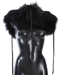 Thumbnail for Black Fox Fur Shoulder Wrap Cover Collar Scarf