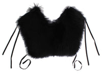 Thumbnail for Black Fox Fur Shoulder Wrap Cover Collar Scarf