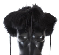 Thumbnail for Black Fox Fur Shoulder Wrap Cover Collar Scarf