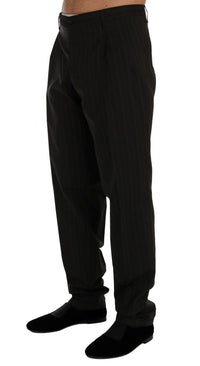 Thumbnail for Elegant Brown Striped Dress Trousers