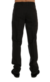 Thumbnail for Elegant Brown Striped Dress Trousers