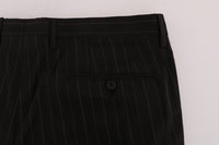 Thumbnail for Elegant Brown Striped Dress Trousers