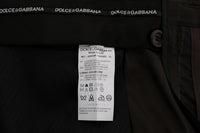 Thumbnail for Elegant Brown Striped Dress Trousers
