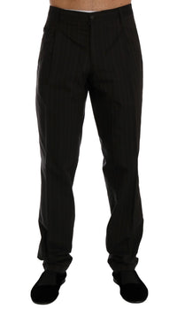 Thumbnail for Elegant Brown Striped Dress Trousers