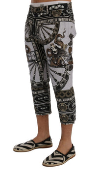 Thumbnail for Multicolor Dragon Print Capri Pants