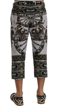 Thumbnail for Multicolor Dragon Print Capri Pants