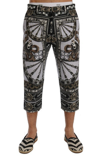 Thumbnail for Multicolor Dragon Print Capri Pants