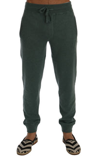 Thumbnail for Elegant Green Cashmere Sport Pants