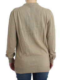Thumbnail for Beige Cardigan Wool Cashmere Sweater Knit