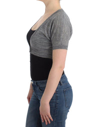 Thumbnail for Lingerie Knit Gray Bolero Sweater Cardigan