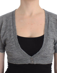 Thumbnail for Lingerie Knit Gray Bolero Sweater Cardigan