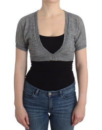 Thumbnail for Lingerie Knit Gray Bolero Sweater Cardigan