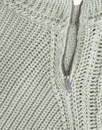 Thumbnail for Green Cropped Knit Sweater Knitted Jumper