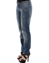 Thumbnail for Blue Slim Jeans Denim Pants Straight Stretch