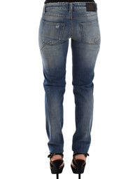 Thumbnail for Blue Slim Jeans Denim Pants Straight Stretch