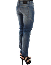 Thumbnail for Blue Slim Jeans Denim Pants Straight Stretch