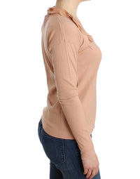 Thumbnail for Orange Wool Blend Striped Long Sleeve Top