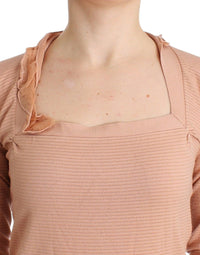 Thumbnail for Orange Wool Blend Striped Long Sleeve Top