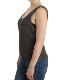 Thumbnail for Gray Knit Top Knitted Sweater Merino Wool