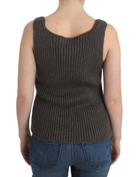 Thumbnail for Gray Knit Top Knitted Sweater Merino Wool
