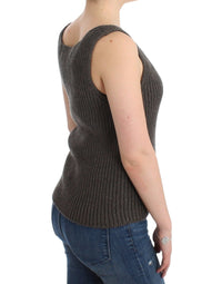 Thumbnail for Gray Knit Top Knitted Sweater Merino Wool