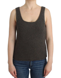 Thumbnail for Gray Knit Top Knitted Sweater Merino Wool