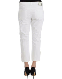 Thumbnail for White Cropped Jeans Denim Pants Branded Capri
