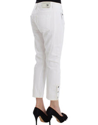 Thumbnail for White Cropped Jeans Denim Pants Branded Capri