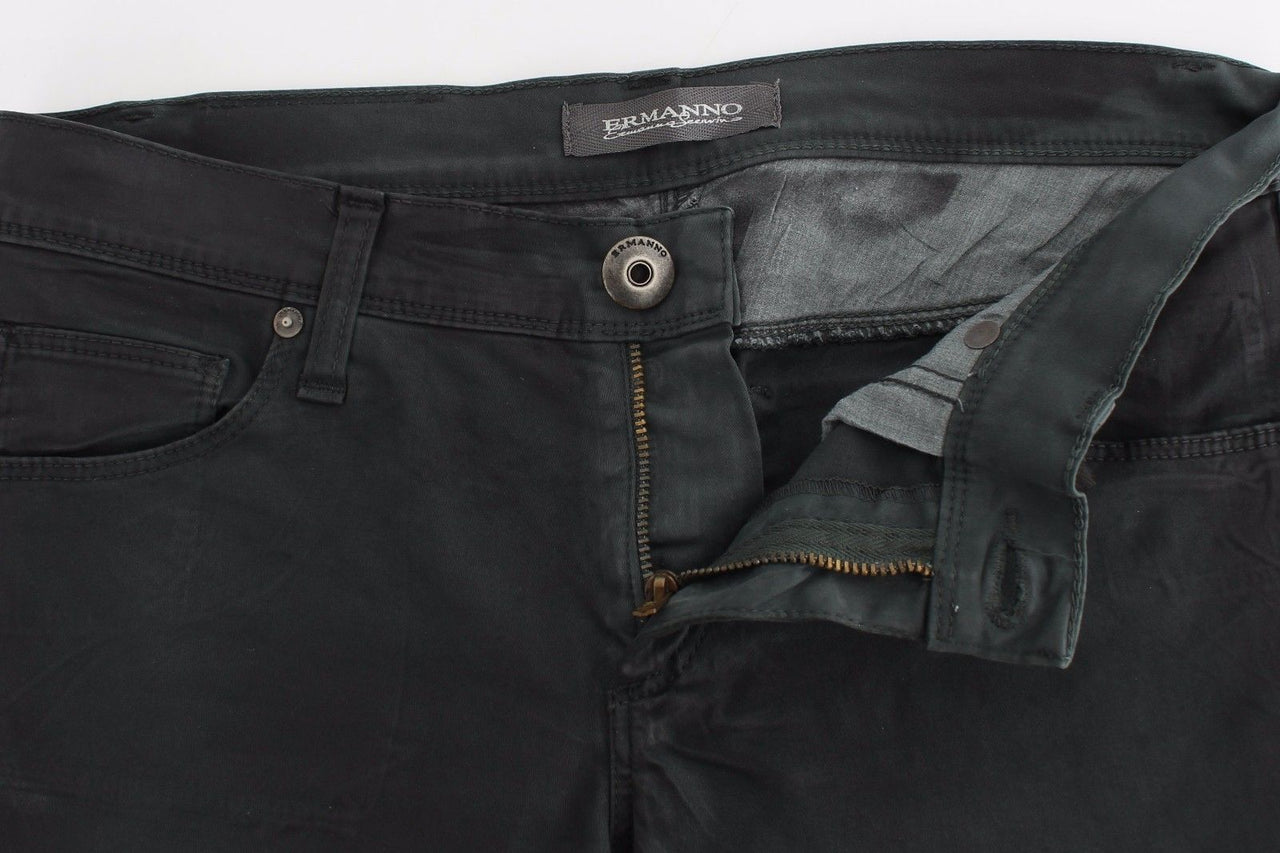 Elegant Dark Green Slim Fit Jeans