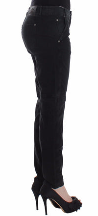 Thumbnail for Sleek Black Slim Leg Designer Jeans