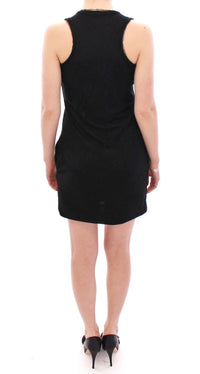Thumbnail for Black Nylon Lace Detail Mini Dress