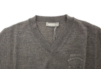 Thumbnail for Chic Gray V-Neck Wool Blend Pullover Sweater