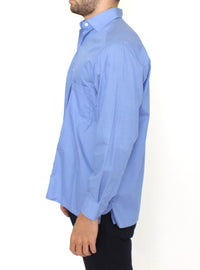 Thumbnail for Dapper Blue Cotton Dress Shirt for Men