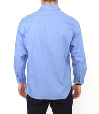 Thumbnail for Dapper Blue Cotton Dress Shirt for Men
