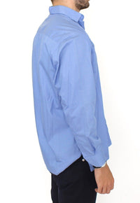 Thumbnail for Dapper Blue Cotton Dress Shirt for Men