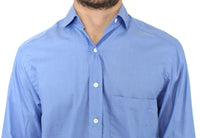 Thumbnail for Dapper Blue Cotton Dress Shirt for Men
