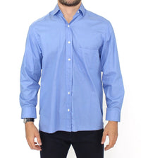 Thumbnail for Dapper Blue Cotton Dress Shirt for Men