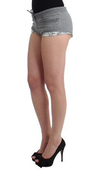 Thumbnail for Chic Gray Lace-Trimmed Mini Shorts