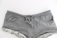 Thumbnail for Chic Gray Lace-Trimmed Mini Shorts