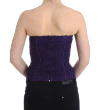Thumbnail for Purple Lace Silk Blend Bustier Corset