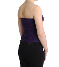 Thumbnail for Purple Lace Silk Blend Bustier Corset